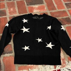 Rachel Zoe Black and White Star Crewneck Sweater